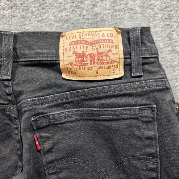 Levis 550 Jeans Womens 12 Short Black Relaxed Fit Tapered Leg Stretch Denim - Picture 3 of 10